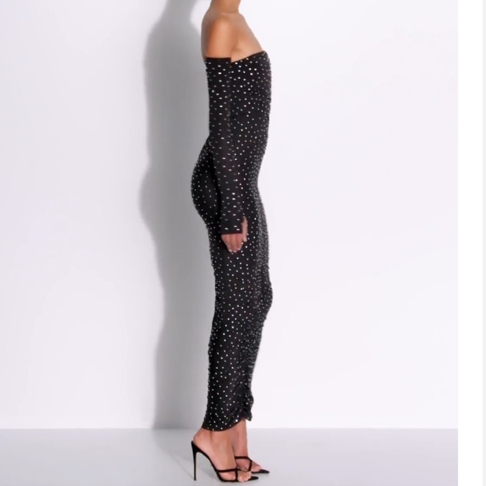 Alex Perry Ruched Strapless Crystal Dress - Picture 3 of 5